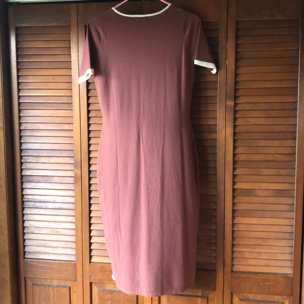 NWT ROOLEE Maroon Ringer-Style Sweater Dress Size S - Picture 3 of 7